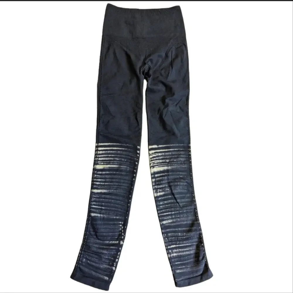 Free People Movement Mid Rise Barley There Washed Striped Yoga Legging NWOT